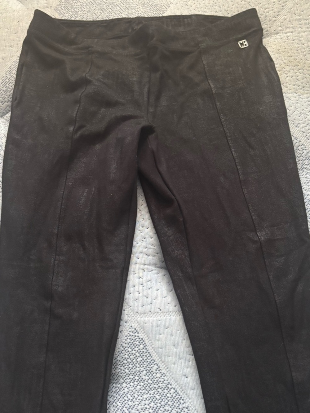 Calvin Klein Black Leggings with Subtle Logo Print